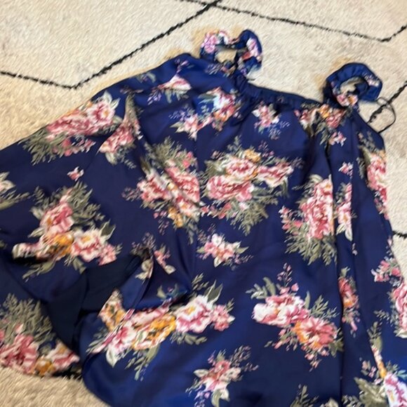 anthropologie BHLDN Navy Floral Dress m - Picture 4 of 5